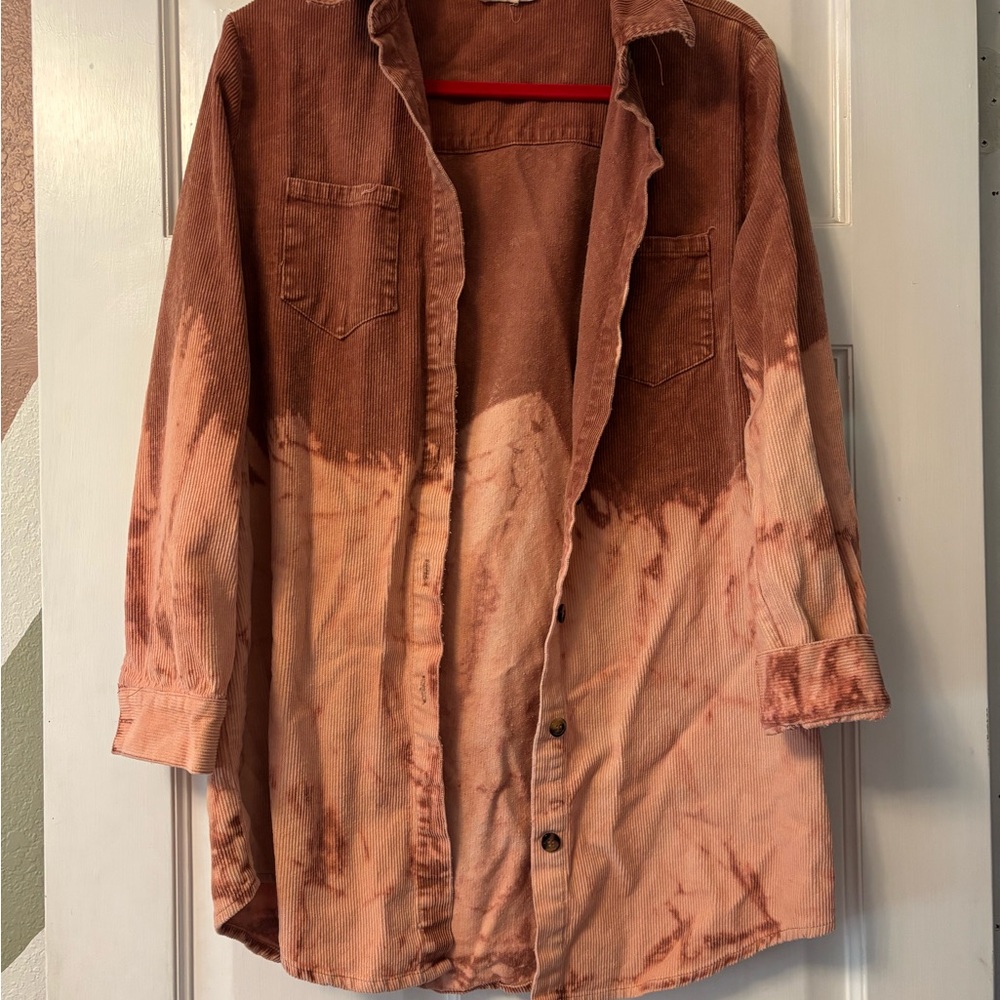 Peach Love California Rust Corduroy Shirt
